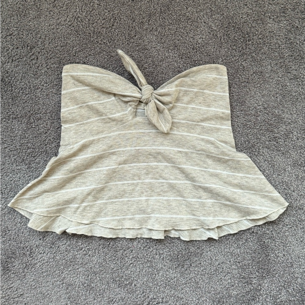 Strapless peplum crop top